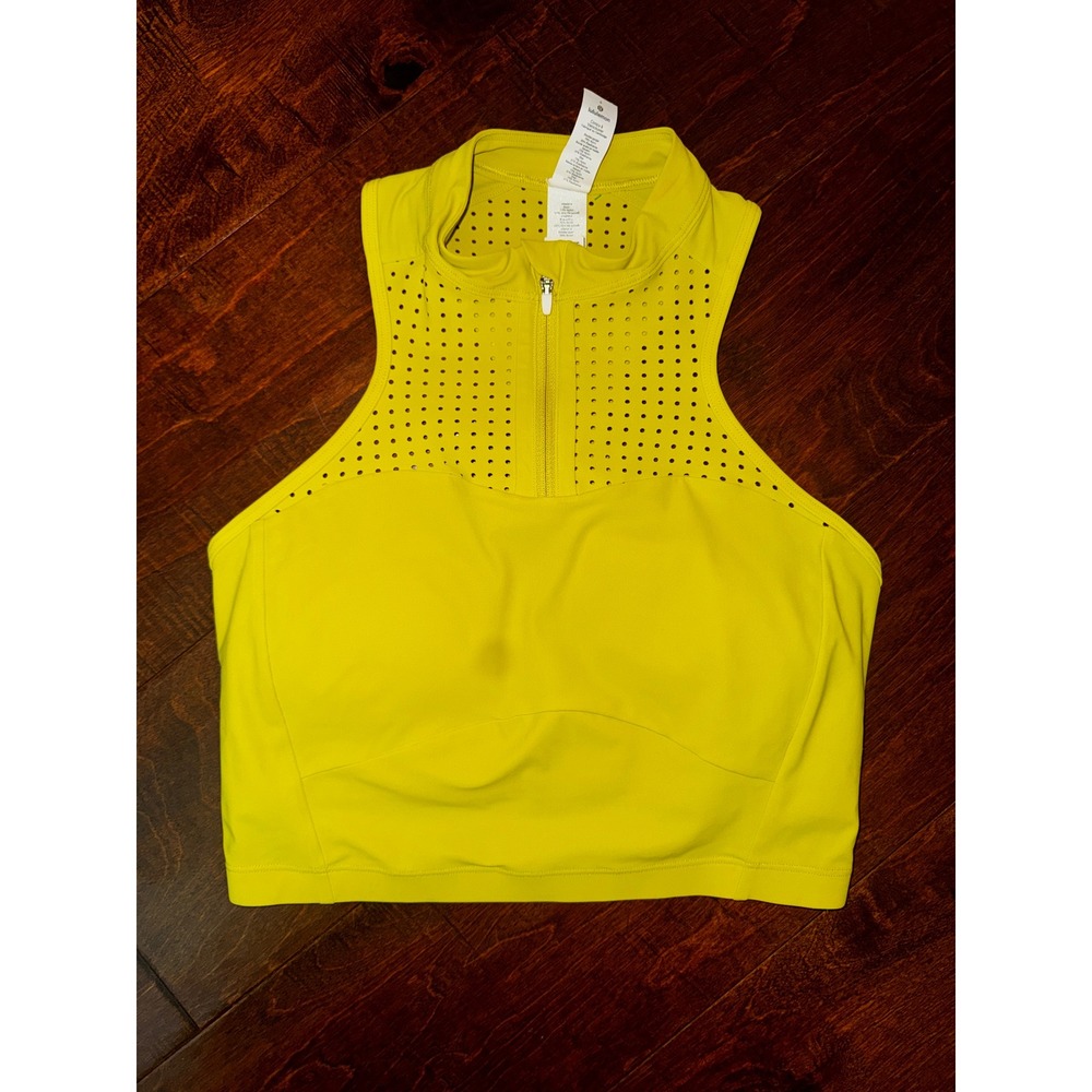 Lululemon Antidote High Neck Laser Cut Quarter Zip Running Tank Top Size 6